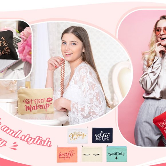 NWOT Blue Cosmetic Bag Fun Style Cute Saying-Selfie Prep Kit - Picture 12 of 13